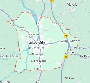 Map of Tarlac province, Philippines