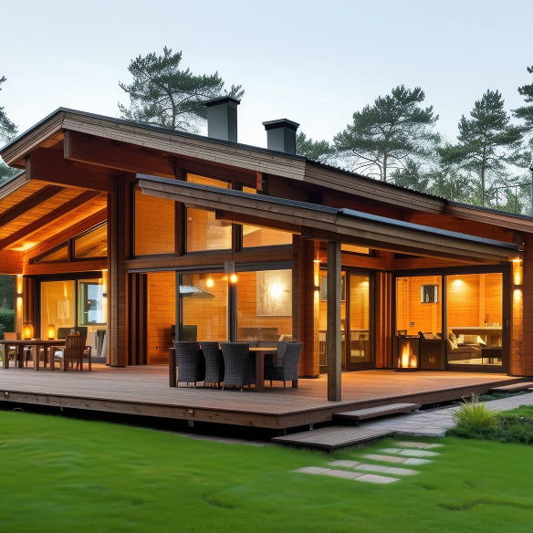 Contemporary bungalow-style home with timber elements, blending simplicity and modern design